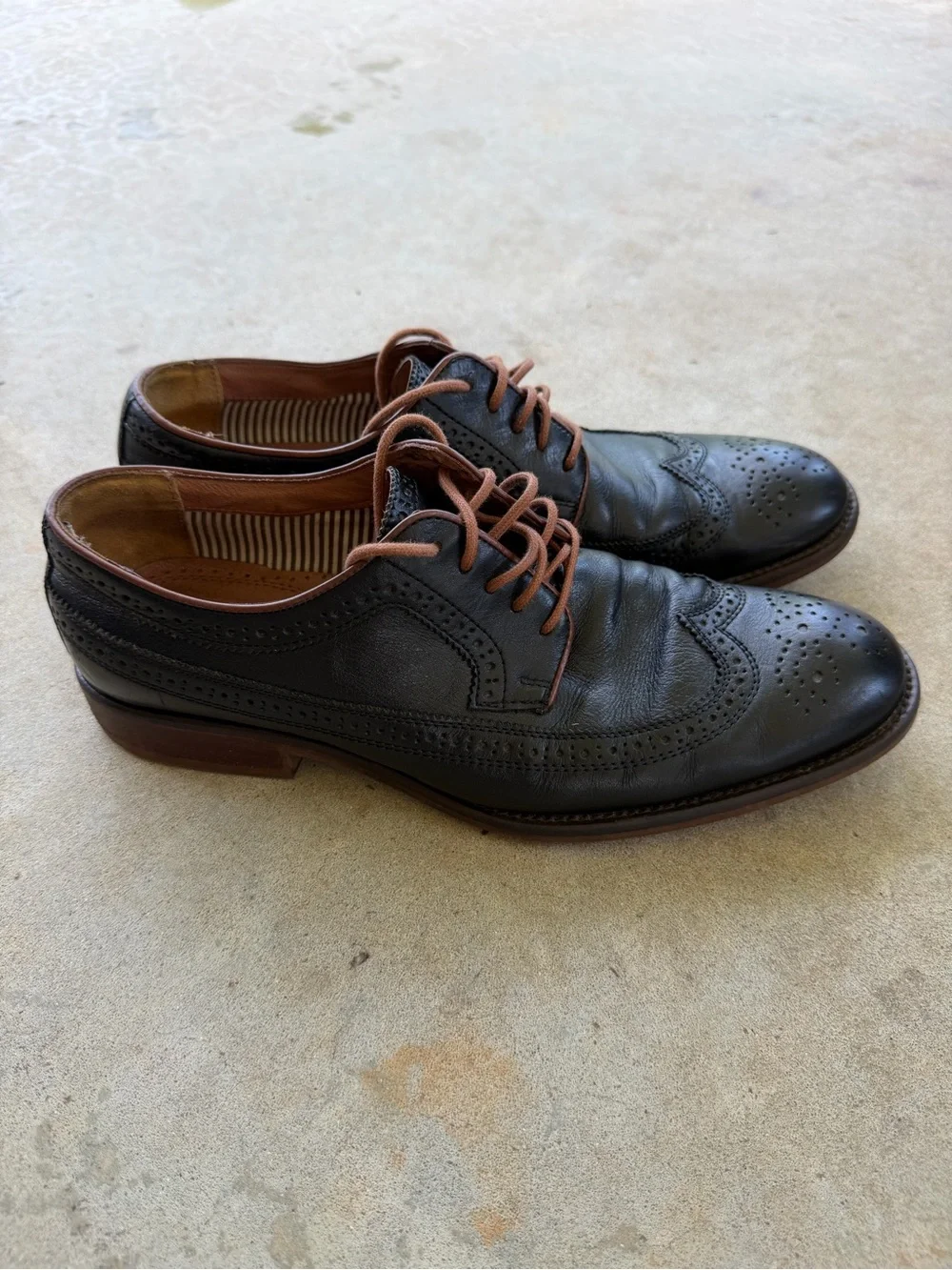 Johnston & Murphy Black Leather Long Wing Derby Men’s Dress Shoes 11.5 M